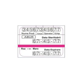 Etichete dublu adezive 29 x 28 mm sterilizare abur, rola 500 buc