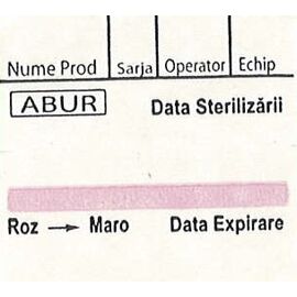 Etichete dublu adezive 29 x 28 mm sterilizare abur, rola 500 buc