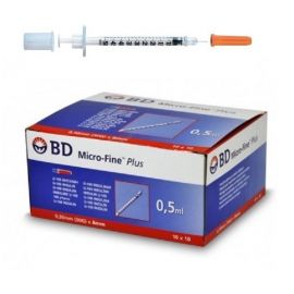 Seringi insulina 0.5 ml cu ac incastrat 30G - BD Micro Fine Plus