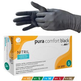 ​Manusi nitril nepudrate Negre Pura Comfort, Marime: L