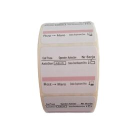 Etichete dublu adezive 32 x 28 mm sterilizare abur, rola 500 buc