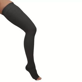 Ciorapi medicali compresie forte, pana la coapsa, cu varf deschis, 30-40 mmHg, negru - ARS05