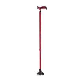 Baston reglabil din aluminiu cu pufar tip stea, rosu - RP191