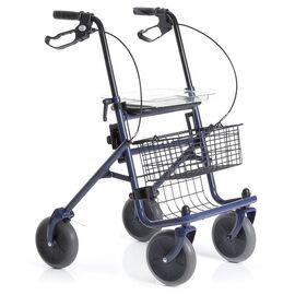 Rolator din otel vopsit, albastru, cu 4 roti, sezut si cos - RP690 DYONE