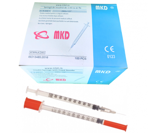 Seringi de insulina 1 ml cu ac incastrat Seringi de insulina 1 ml cu ac incastrat