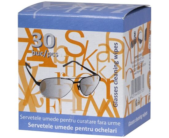 Servetele umede pentru ochelari, ambalate individual, 30 bucati/pachet Servetele umede pentru ochelari, ambalate individual, 30 bucati/pachet