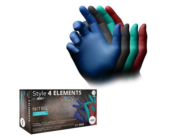 Manusi de nitril MIX, fara pudra 4 Elements (4 Culori)