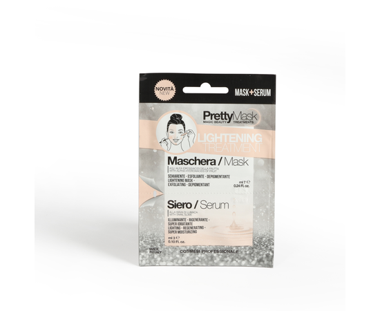 Tratament pentru albire si iluminare cu actiune exfolianta si regeneranta din 2 componente Masca + Ser Tratament pentru albire si iluminare cu actiune exfolianta si regeneranta din 2 componente Masca + Ser
