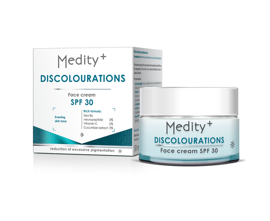 Cremă de față depigmentantă pentru zi cu SPF 30,  Medity+ Cremă de față depigmentantă pentru zi cu SPF 30,  Medity+